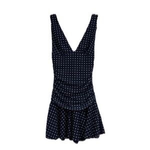 Navy Polka Dot Mini Dress